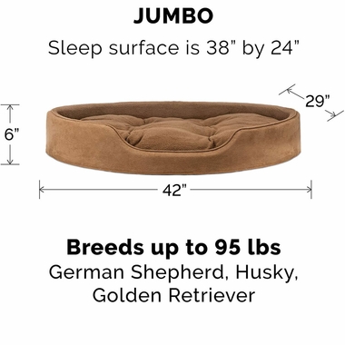 FURHAVEN-SNUGGLE-TERRYSUEDE-OVAL-PETBD-CLAY-JUMBO