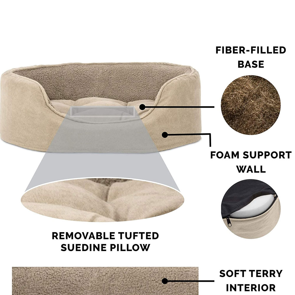 FURHAVEN-SNUGGLE-TERRYSUEDE-OVAL-PETBD-CLAY-JUMBO