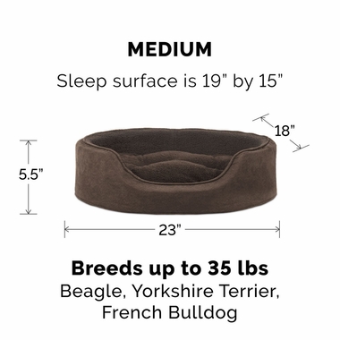 FURHAVEN-SNUGGLE-TERRYSUEDE-OVAL-PETBD-CLAY-MED