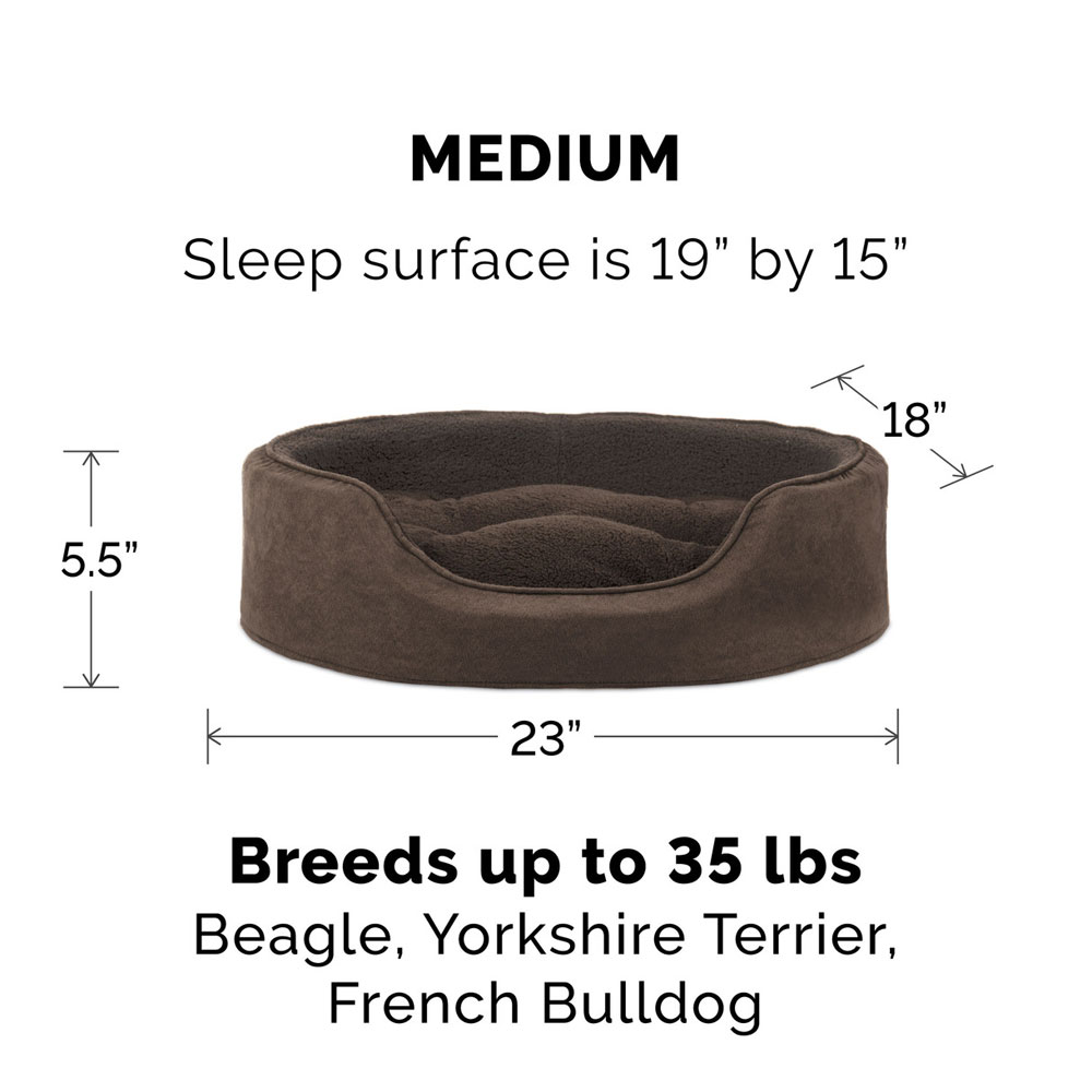 FURHAVEN-SNUGGLE-TERRYSUEDE-OVAL-PETBD-CLAY-MED