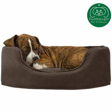 FURHAVEN-SNUGGLE-TERRYSUEDE-OVAL-PETBD-ESPRESSO-LG