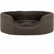 FurHaven Snuggle Terry & Suede Oval Pet Bed - Espresso (Medium)