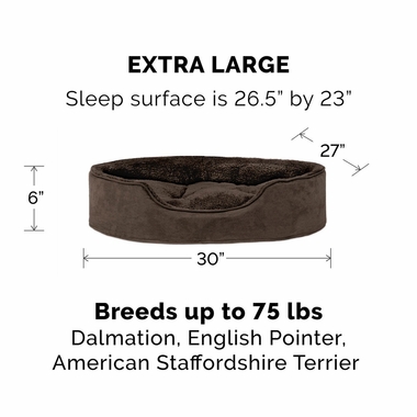 FURHAVEN-SNUGGLE-TERRYSUEDE-OVAL-PETBD-FOREST-XLG