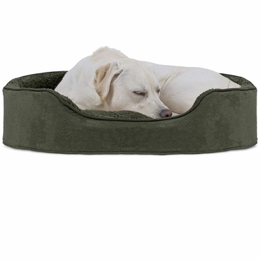FURHAVEN-SNUGGLE-TERRYSUEDE-OVAL-PETBD-FOREST-XLG