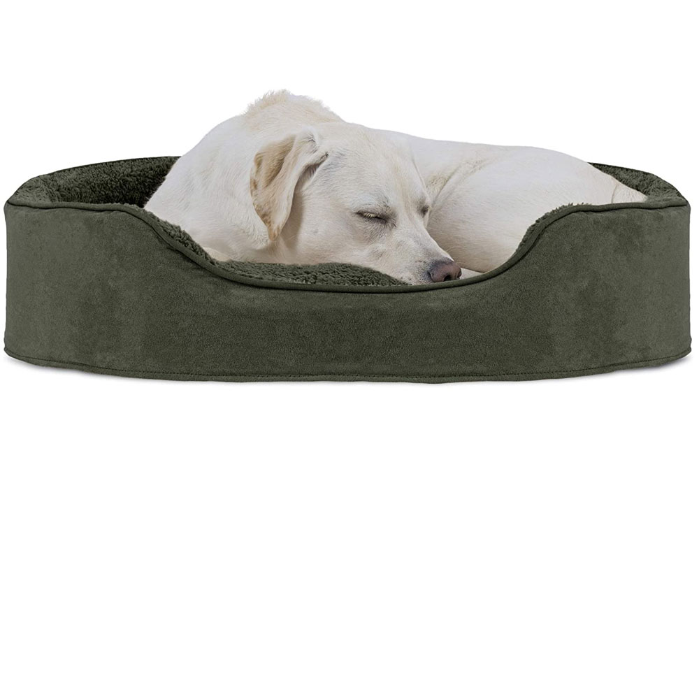 FURHAVEN-SNUGGLE-TERRYSUEDE-OVAL-PETBD-FOREST-JUMBO