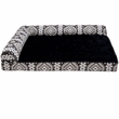 FurHaven Southwest Kilim Deluxe Chaise Lounge Cooling Gel Top Sofa Pet Bed - Black Medallion (Medium)