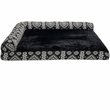 FurHaven Southwest Kilim Deluxe Chaise Lounge Memory Top Sofa Pet Bed - Black Medallion (Large)