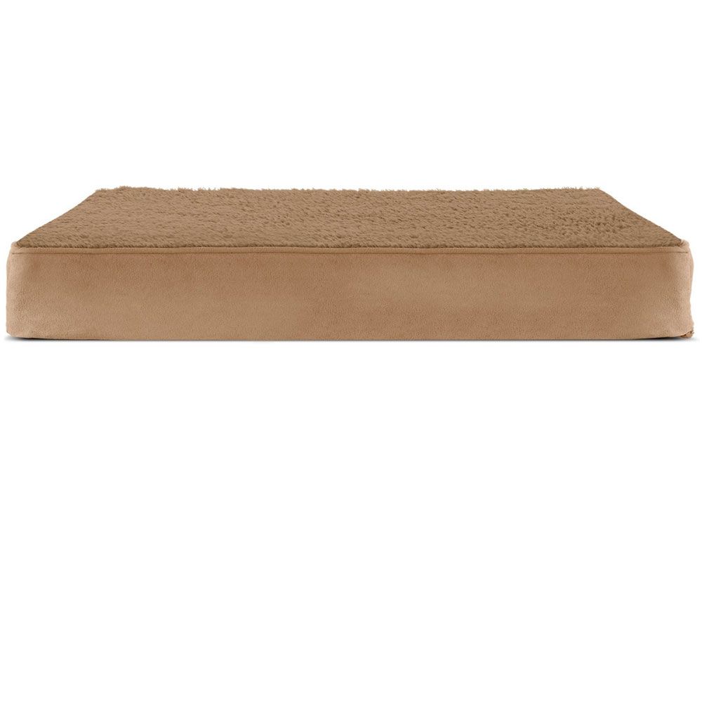 FURHAVEN-TERRY-SUEDE-ORTHOPEDIC-BED-CAMEL-MEDIUM