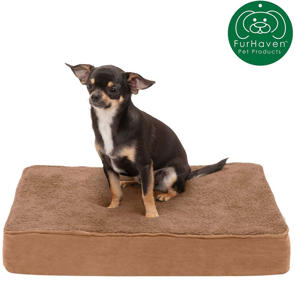 FURHAVEN-TERRY-SUEDE-ORTHOPEDIC-BED-CAMEL-MEDIUM