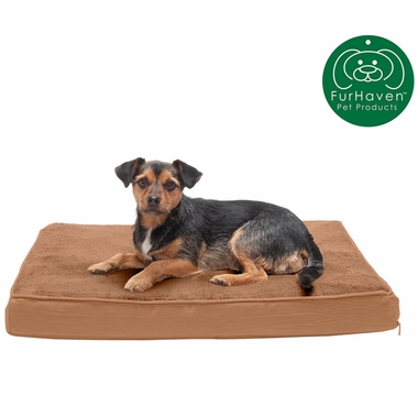 FURHAVEN-TERRY-SUEDE-ORTHOPEDIC-BED-CAMEL-MEDIUM