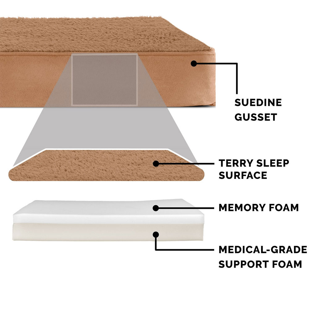 FURHAVEN-TERRY-SUEDE-ORTHOPEDIC-BED-CAMEL-MEDIUM