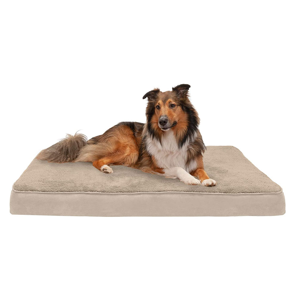 FURHAVEN-TERRY-SUEDE-ORTHOPEDIC-BED-CLAY-MEDIUM
