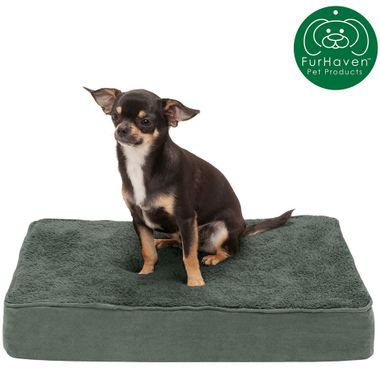 FURHAVEN-TERRY-SUEDE-ORTHOPEDIC-BED-FOREST-SMALL