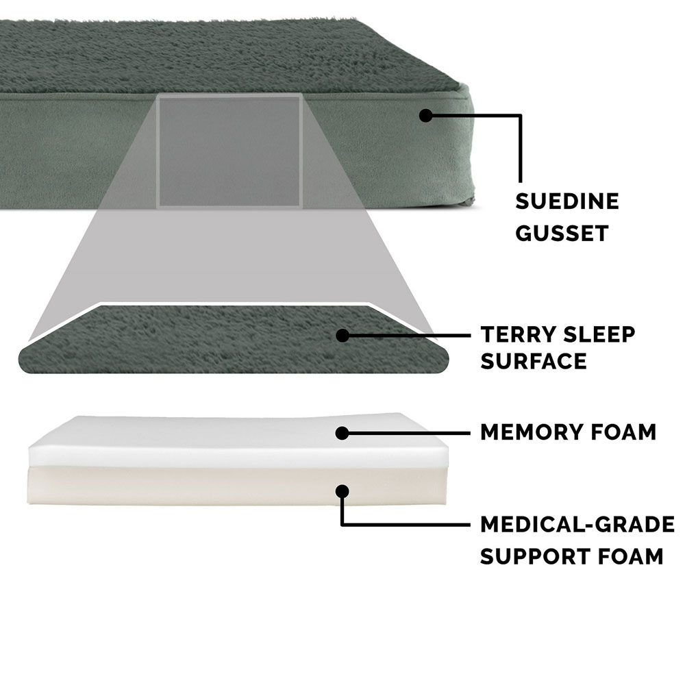 FURHAVEN-TERRY-SUEDE-ORTHOPEDIC-BED-FOREST-SMALL