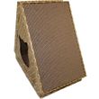 Furhaven Tiger Tent Corrugated Scratcher House with Catnip - Tan