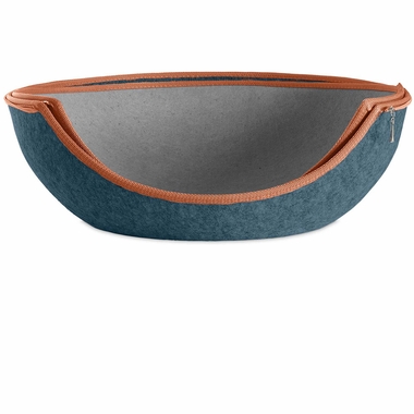 FURHAVEN-TWO-COLOR-ROUND-FELT-CUBBY-HEATHER-GRAY-LAGOON-BLUE