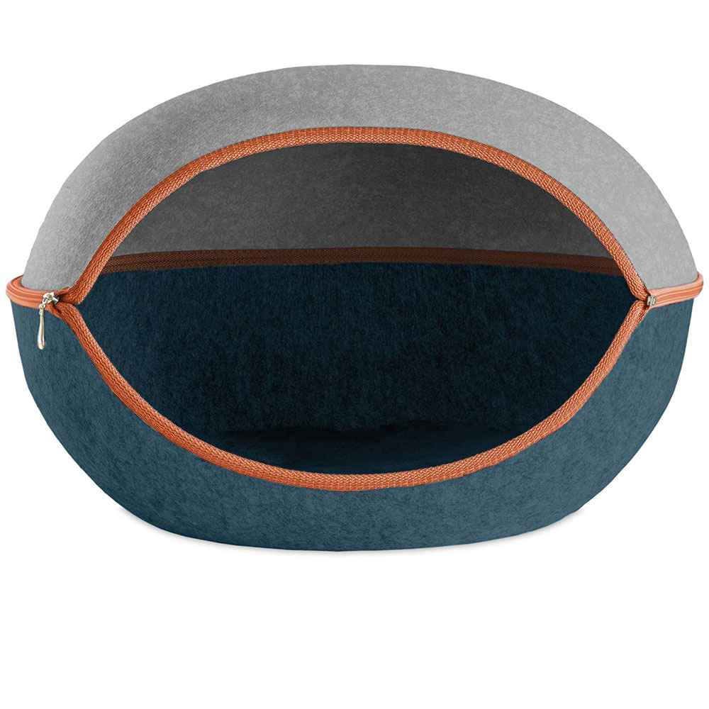 FURHAVEN-TWO-COLOR-ROUND-FELT-CUBBY-HEATHER-GRAY-LAGOON-BLUE