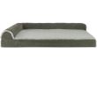 FurHaven Two-Tone Faux Fur & Suede Deluxe Chaise Lounge Orthopedic Sofa Pet Bed - Dark Sage (Jumbo Plus)
