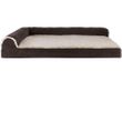 FurHaven Two-Tone Faux Fur & Suede Deluxe Chaise Lounge Orthopedic Sofa Pet Bed - Espresso (Medium)