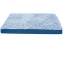 Furhaven Two-Tone Faux Fur & Suede Deluxe Cooling Gel Top Pet Bed - Marine Blue (Jumbo)