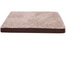 Furhaven Two-Tone Faux Fur & Suede Deluxe Memory Foam Pet Bed - Espresso (Large)