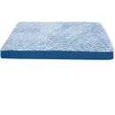 Furhaven Two-Tone Faux Fur & Suede Deluxe Memory Foam Pet Bed - Marine Blue (Large)