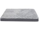 Furhaven Two-Tone Faux Fur & Suede Deluxe Memory Foam Pet Bed - Stone Gray (Large)