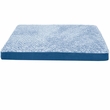 FurHaven Two-Tone Faux Fur & Suede Deluxe Pillow Pet Bed - Marine Blue (Extra Large)