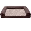 FurHaven Two-Tone Faux Fur & Suede Memory Top Sofa Pet Bed - Espresso (Large)