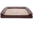 FurHaven Two-Tone Faux Fur & Suede Orthopedic Sofa Pet Bed - Espresso (Jumbo)