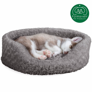 FURHAVEN-ULTRA-PLUSH-OVAL-PETBD-GRAY-XLG