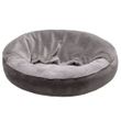 FurHaven Velvet & Wave Fur Hooded Donut - Silver Gray (Small)