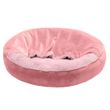 FurHaven Velvet & Wave Fur Hooded Donut - Soft Pink (Medium)