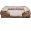 FurHaven Velvet Waves Perfect Comfort Cooling Gel Top Sofa Bed - Brownstone (Medium)