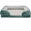 FurHaven Velvet Waves Perfect Comfort Cooling Gel Top Sofa Bed - Celadon Green (Small)