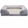 FurHaven Velvet Waves Perfect Comfort Cooling Gel Top Sofa Bed - Granite Gray (Jumbo)
