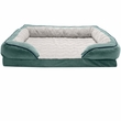 FurHaven Velvet Waves Perfect Comfort Memory Top Sofa Bed - Celadon Green (Jumbo Plus)