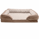 FurHaven Velvet Waves Perfect Comfort Orthopedic Sofa Bed - Brownstone (Medium)