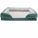 FurHaven Velvet Waves Perfect Comfort Orthopedic Sofa Bed - Celadon Green (Large)