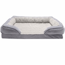 FurHaven Velvet Waves Perfect Comfort Orthopedic Sofa Bed - Granite Gray (Jumbo Plus)