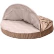 FurHaven Wave Fur & Velvet Snuggery Gel Top Foam Pet Bed - Brownstone (26")