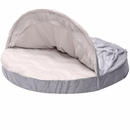 FurHaven Wave Fur & Velvet Snuggery Memory Top Foam Pet Bed - Dark Gray (35")