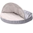 FurHaven Wave Fur & Velvet Snuggery Orthopedic Pet Bed - Dark Gray (26")