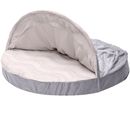FurHaven Wave Fur & Velvet Snuggery Orthopedic Pet Bed - Dark Gray (35")