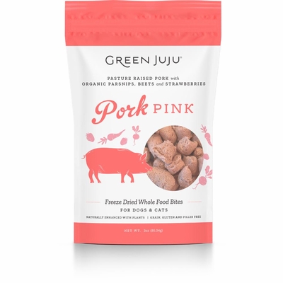 GREEN-JUJU-DOG-WHOLE-FOOD-BITES-PORK-PINK-FD-3OZ