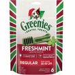 Greenies Freshmint Flavor Dental Chew Dog Treats - Regular 6oz (6 Bones)