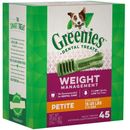 Greenies Weight Management Dental Chews Dog Dental Treats - Petite 27oz (45 Bones)