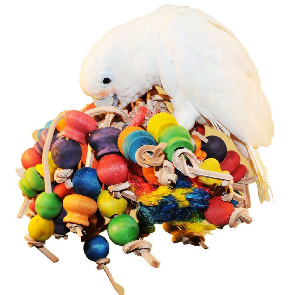 HAPPY-BEAKS-TOY-HANGING-WOOD-BALLS-MEDIUM