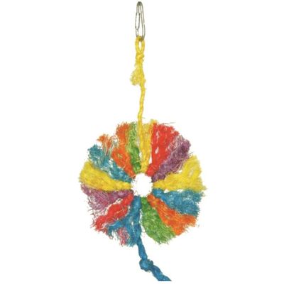HAPPY-BEAKS-TOY-RAINBOW-SISAL-RING-SMALL