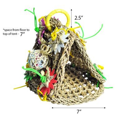 HAPPY-BEAKS-TOY-VINE-MAT-TENT-DELUXE-SMALL